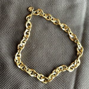 Givenchy hammered chunky chain gold plate matte necklace choker layering